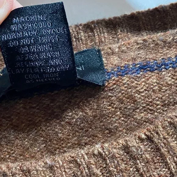 1 Men Woman Magaschoni Merino Wool Minimalist Retro Preppy Grandpa Sweater M/L - Picture 5 of 5